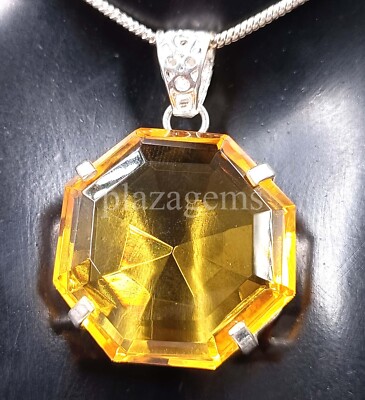 Natural Yellow Sapphire 59.35 Ct Fancy Cut EGL Pendant Loose Gemstone 5ARW