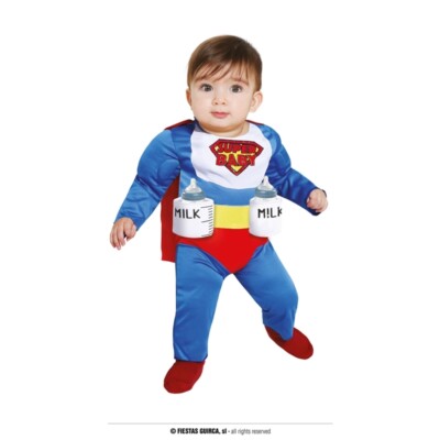 COSTUME SUPER EROE CARNEVALE VESTITO SUPERBABY NEONATO SUPERMAN