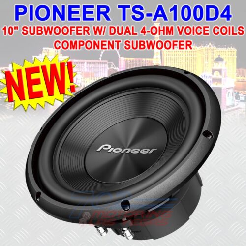 PIONEER TS-A100D4 10" DUAL 4-OHM VOICE COILS COMPONENT SUBWOOFER (ONE) NEW! - Picture 1 of 2