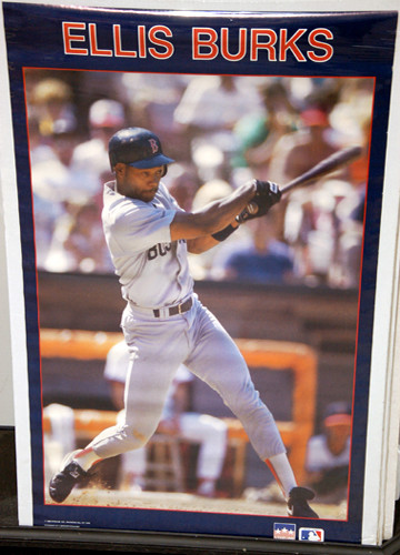 ELLIS BURKS Boston Red Sox 1988 Starline Solid-Border MLB Action