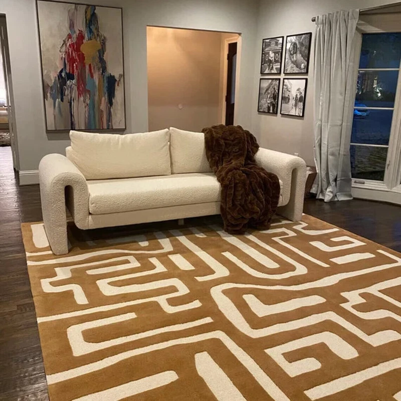 Hand Tufted Walker Wool Rug 8x10 Geometric