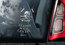 Queen's Royal Lancers Car Sticker - Military Cap Badge Window Decal Sign - V01