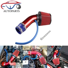 Car Cold Air Intake Filter 3'' Power Flow Hose Induction Pipe Kit Aluminum Red
