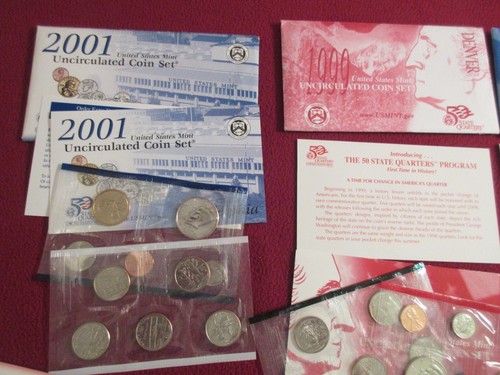 (3) Sets :1999,2000 & 2001 U.S. Mint Uncirculated Coin Sets Original OGP - Picture 2 of 9