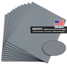 Sandpaper (Wet/Dry) - (9in x 11in) - 10 Sheets - Select Grit for DIY Holsters