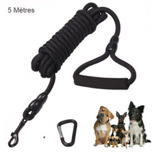 Dog Training Leash 5M Strong Cord Padded Handle Reflective Black