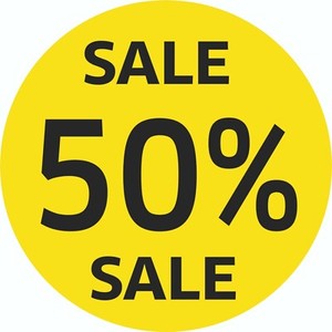 50 Sale Schaufenster Aufkleber Rabatt Ausverkauf Schlussverkauf Ssv Wsv Gelb Ebay