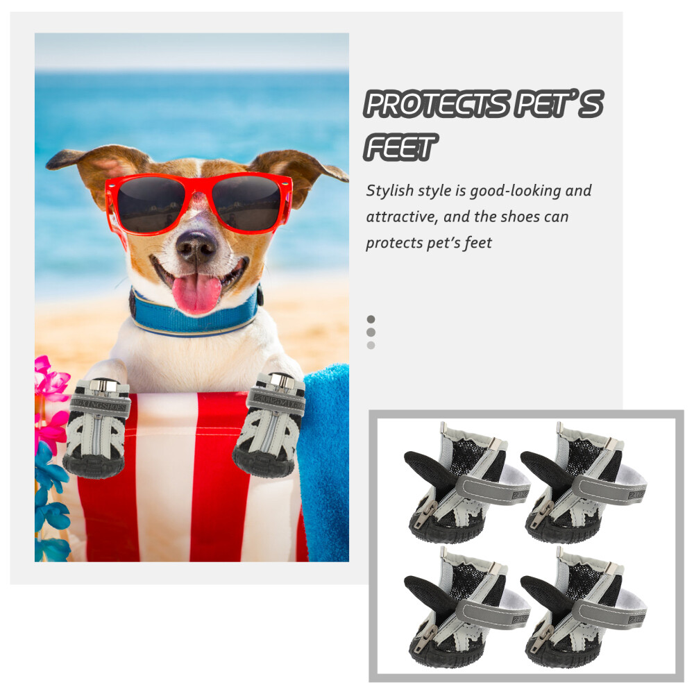 12 pcs Wearresistant Dog Shoes Breathable Puppy Mesh Shoes Dog