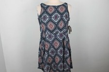 BeBop Women’s Vintage Ornament Print Back Zip Sleeveless Dress Size S