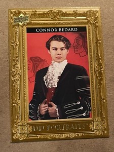 Connor Bedard 2023-24 Upper Deck Series 2 UD Portraits P-60 Chicago Blackhawks