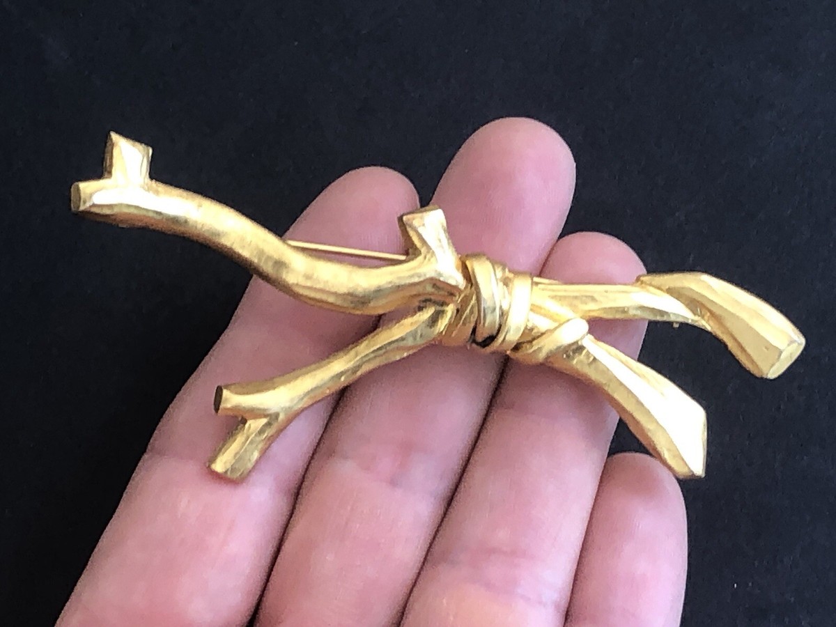 Broche Vintage GANCE PARIS - État Neuf, Pierre Crème, Métal Doré - Superbe Bijou Ancien