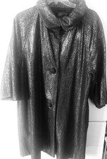 Plenty By Tracy Reese Silvertone Grey Wool Blend 3/4 Sleeve Lightwght Coat Sz L
