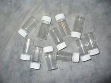 Lot of 11 Clear Glass Vials Bottles 2.5" tall