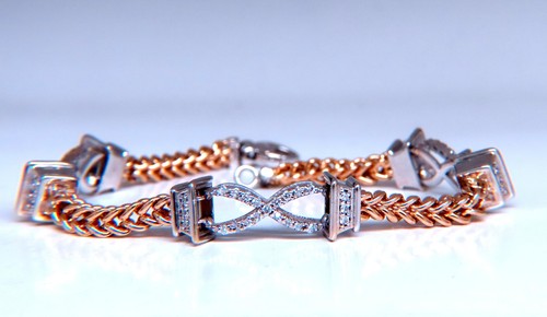 0.60ct natural diamonds x link bracelet 14kt gold 12462** - Picture 1 of 4