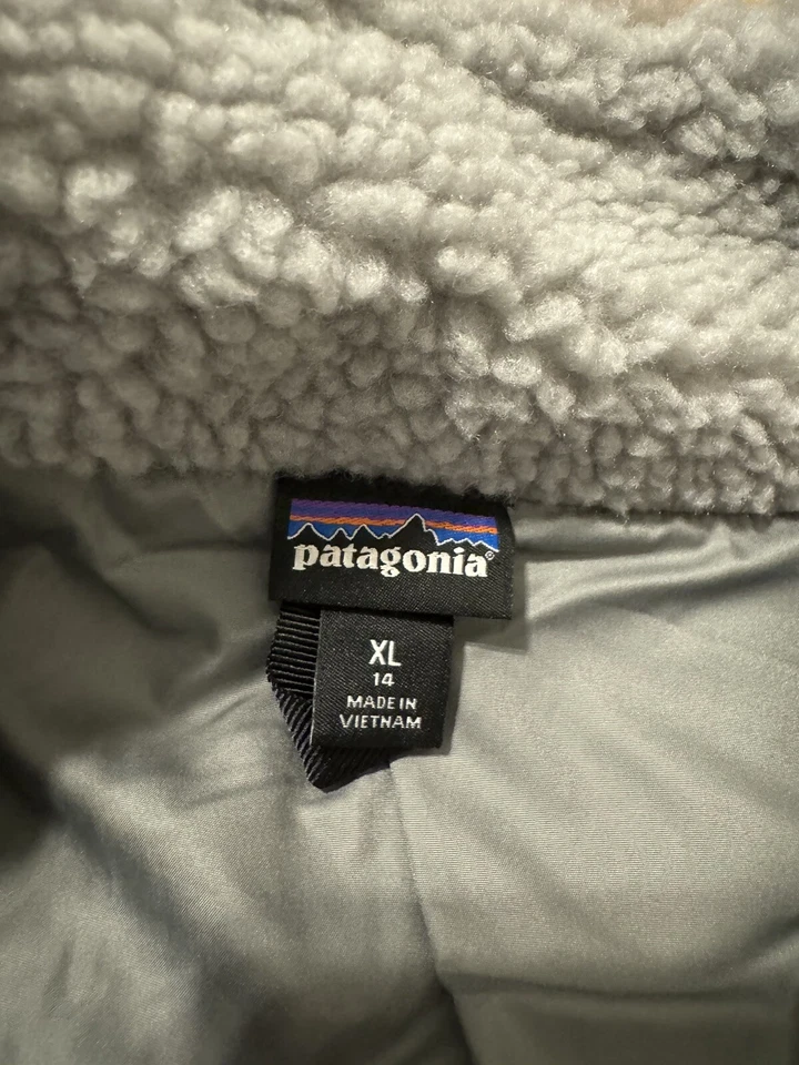 Patagonia Kids Retro-X Fleece Size XL 14 Gray Navy Blue STY65619 Polyester - Image 3 of 4