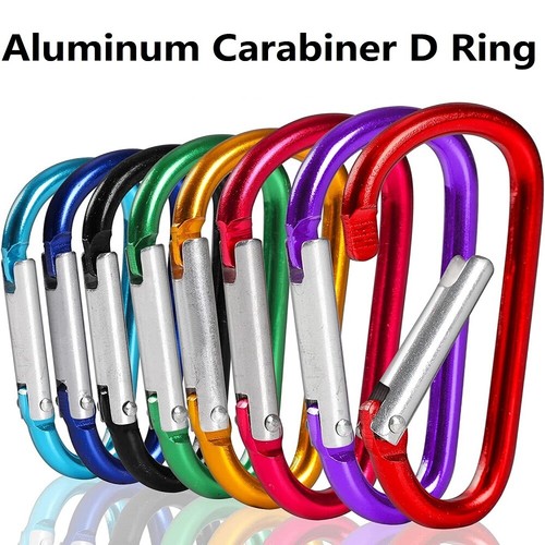 100PCS 3" Aluminum Carabiner D-Ring Keychain Locking Spring Belt Clip Snap Hook - Picture 9 of 22
