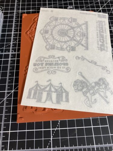 Stampin' Up Carrusel Cumpleaños Adhesivo Set de Sellos Circo Tienda Caballo Juego de 6 Piezas - Imagen 3 de 20