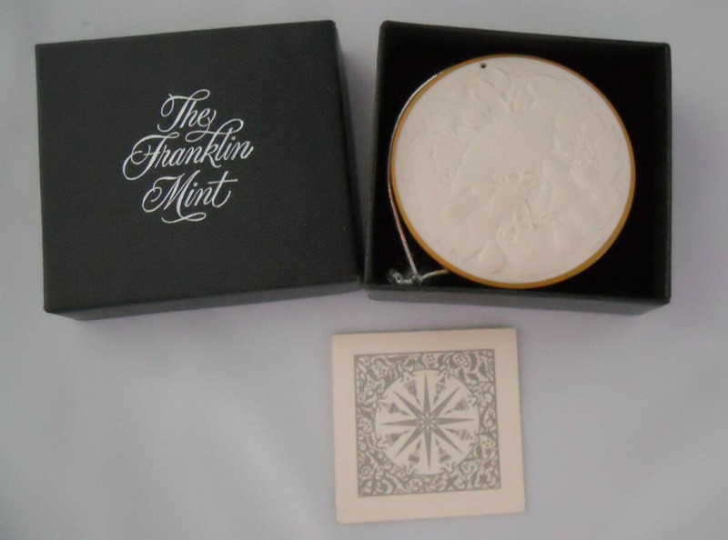 Franklin Mint PARTRIDGE Pear Tree 1980 Porcelain Bisque Ornament 12 Days of Xmas