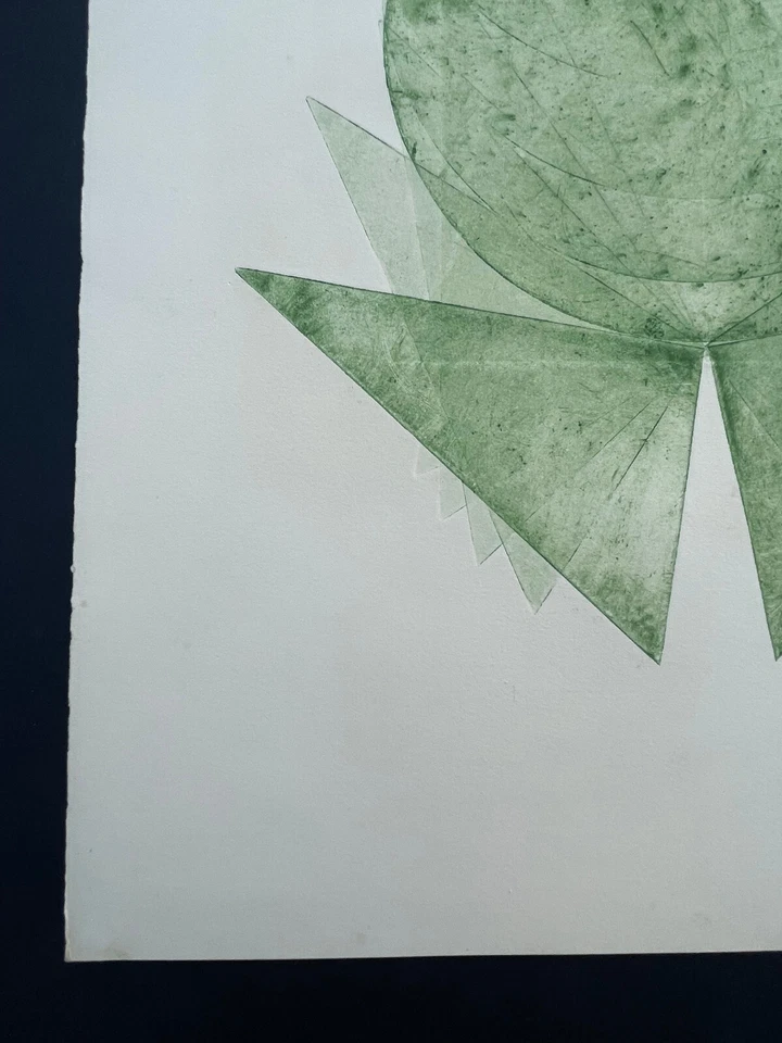 Pol Bury 1922-2005 Eau Forte Couleur 1972 non signée , Abstraction , abstrait - Photo 3/4