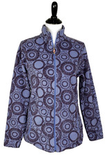 RARE MINT Woolrich Women M Midweight Purple Geometric Full Zip Fleece Jacket