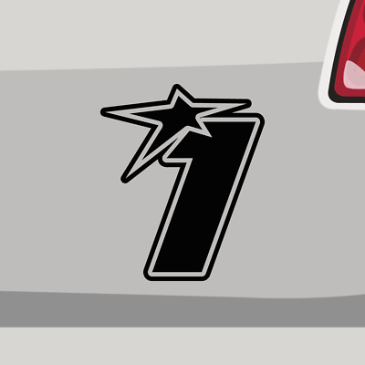 Startnummer 1 Aufkleber Stern Race Win Sticker Kleber Auto Motorrad Fahrrad Sieg
