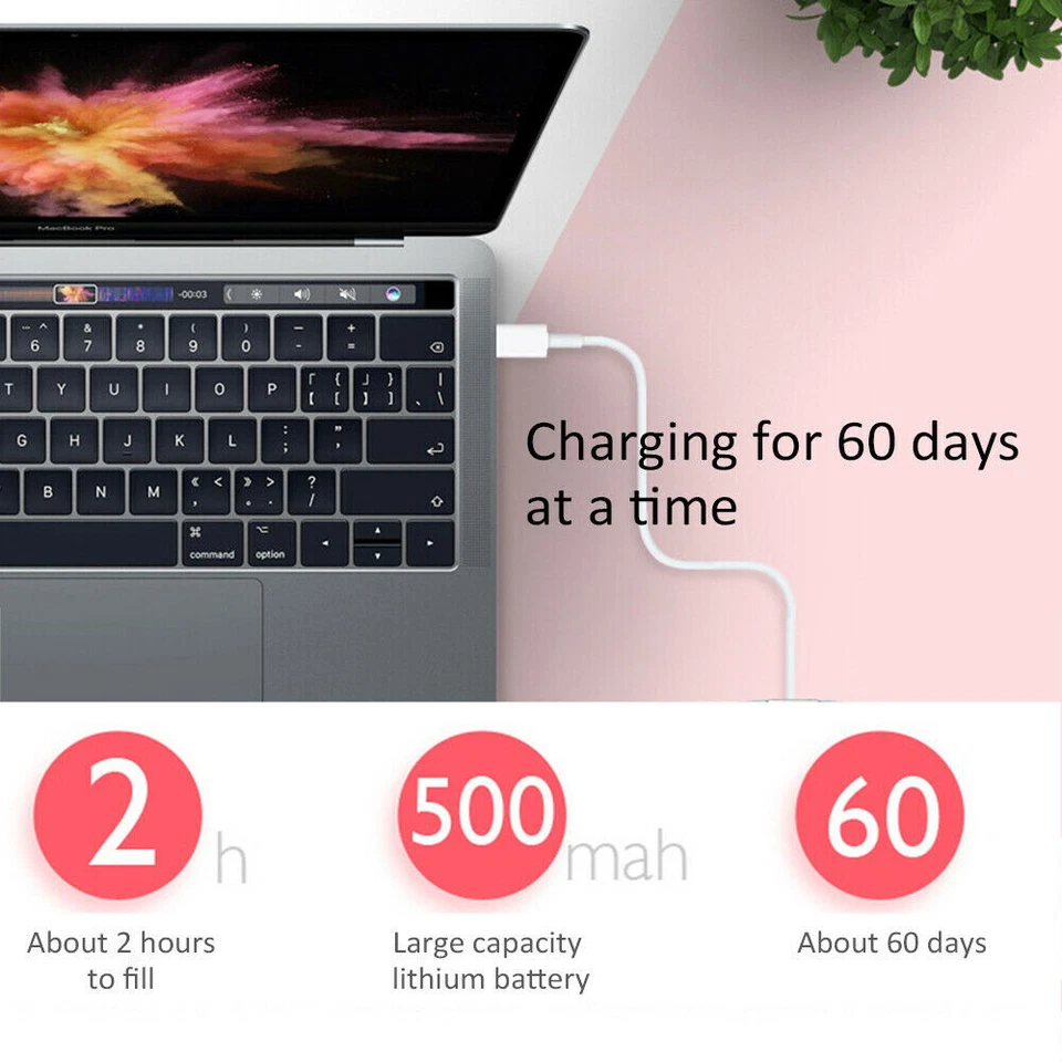 Bluetooth Rechargeable Dual Mode Wireless LED Mouse for PC Laptop Slim Silent - Image 3 of 4