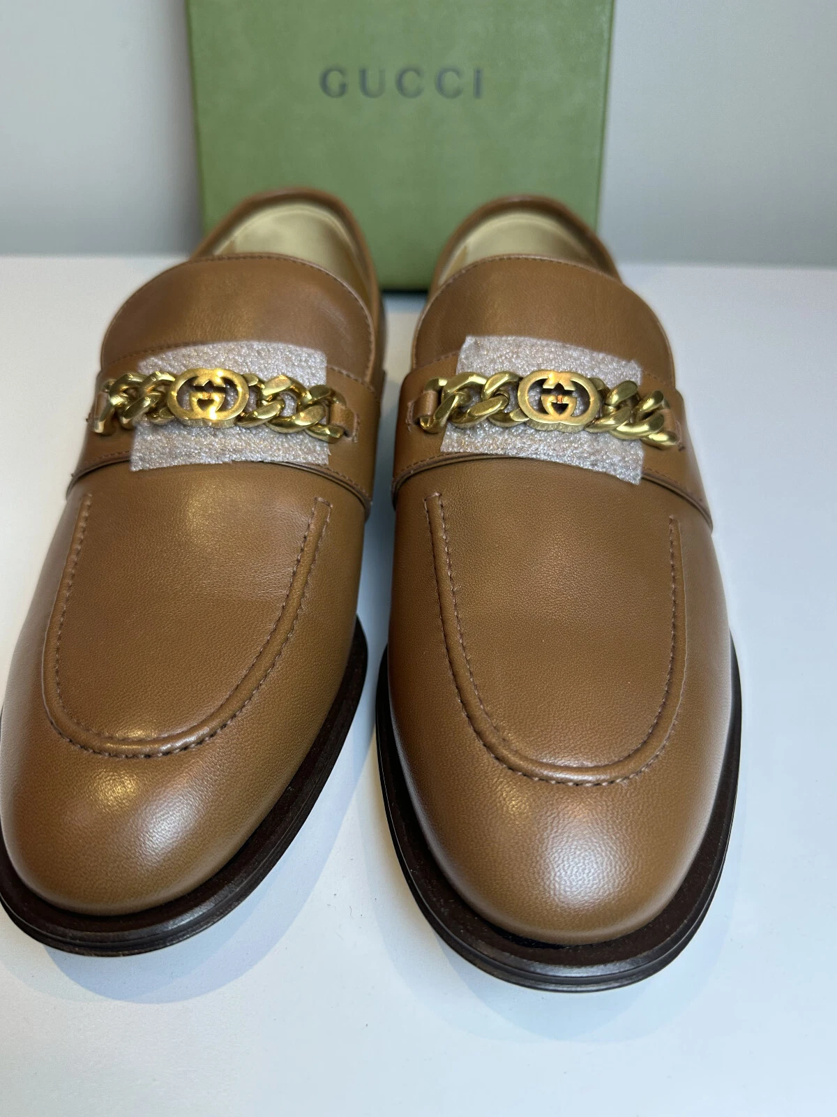 Mocassins Gucci chaîne en cuir à enfiler taille UK7,5 US8,5