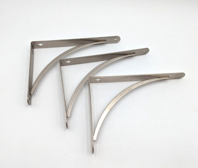 Set of 3 Style Selections Nickel Shelf Bracket 9.06'' L x 0.98'' W x 6.54'' D~R2-6a
