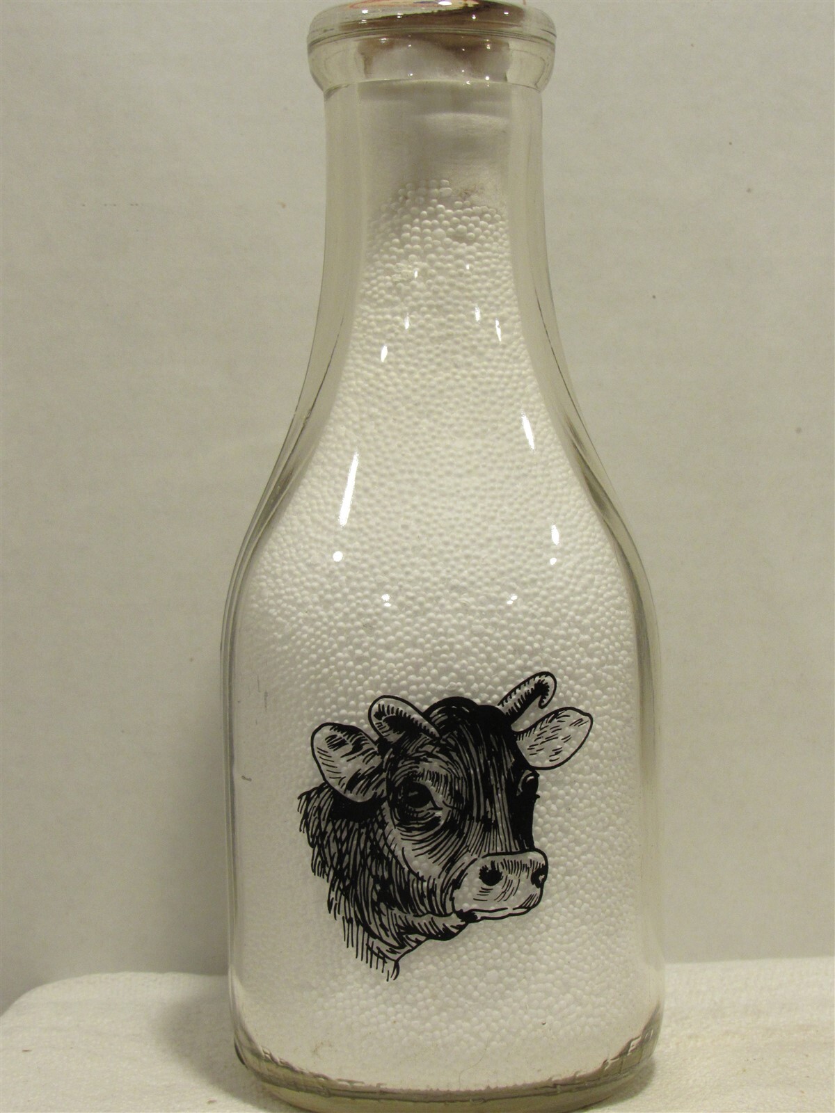 TRPQ Milk Bottle Long Hill Farm Dairy Leon Roger Anstett Goshen CT