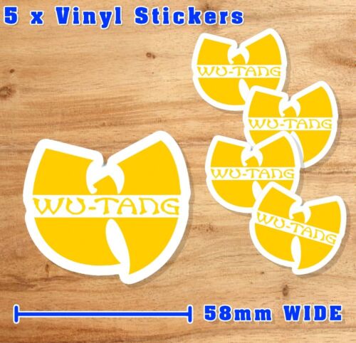 Wu Tang style sticker PACK 5 laptop Bumper Decal Band Rock  hip hop vinyl rap - Picture 1 of 1