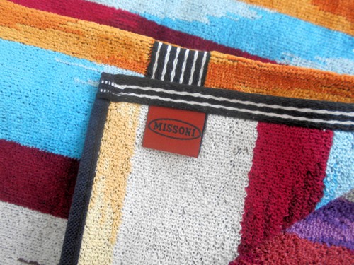 MISSONI TWO BATH TOWELS COTTON VELOUR vintage 27X45" HOMER T59 - 第 4/6 張圖片