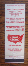 A&W ROOT BEER SOFT DRINK DRIVE INN 1970s MATCHBOOK COVER: ANCHORAGE, ALASKA -M21