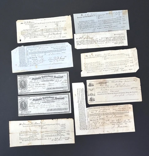 1850's & 1860's Civil War Veterans Receipts For Various Items