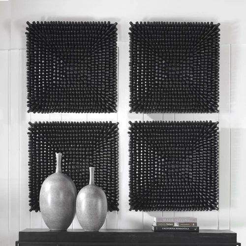 Uttermost Portside Black Wood Wall Panel - Picture 3 of 6