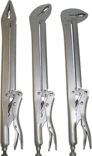 15 EXTRA LONG LOCKING PLIERS-- 3PC Set of Straight, 45 & 90 degree Bent Nose