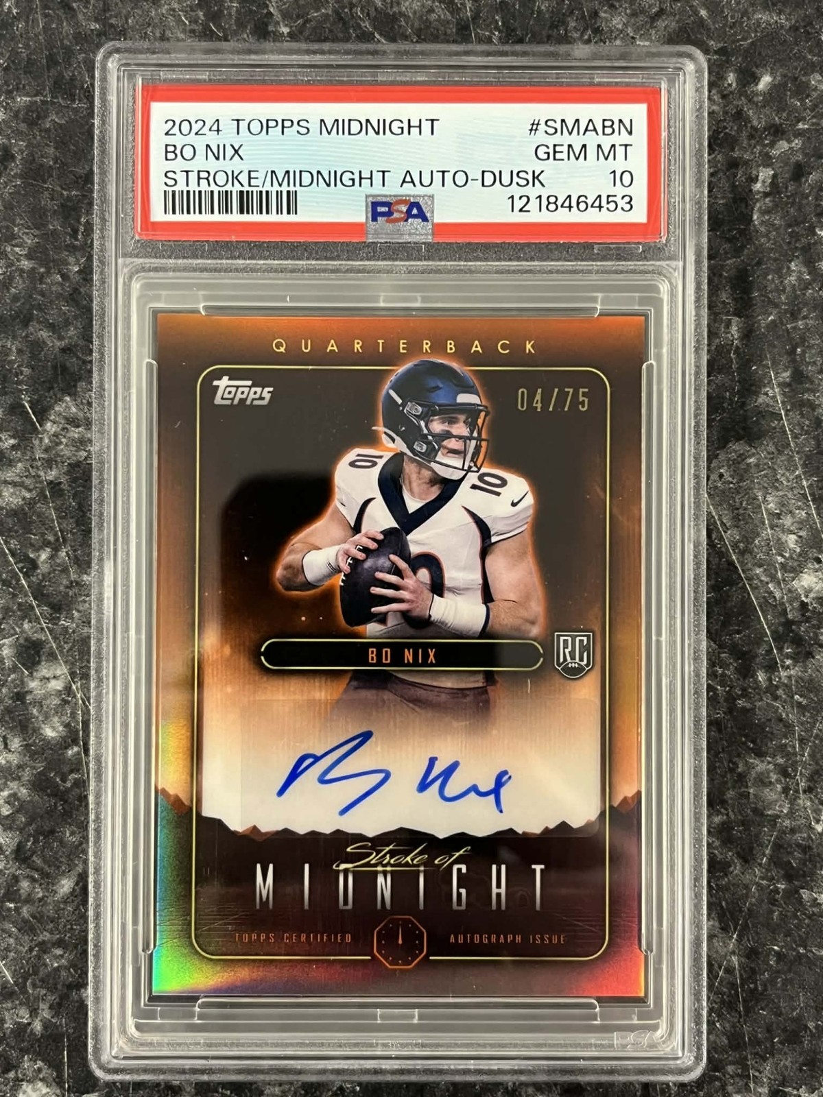 Bo Nix Topps Midnight Stroke of Midnight Autographs #SMABN Dusk