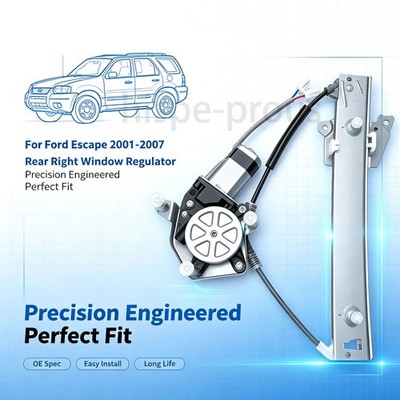 Window Regulator Rear RH w/ Motor For Ford Escape 2001-2007 Mercury Mariner