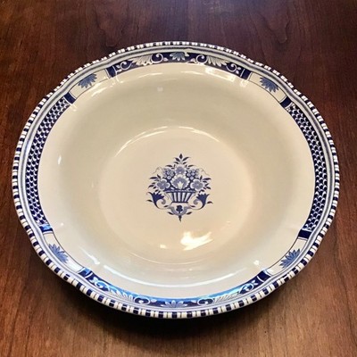 Vintage Metlox CA cobalt blue Vernon Ware porcelain Serving Bowl 10''