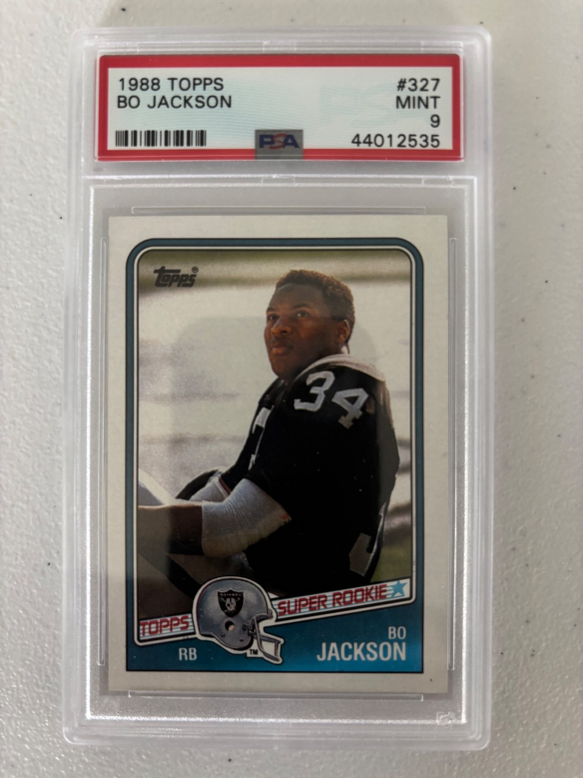 1988 TOPPS FOOTBALL #327 BO JACKSON ROOKIE PSA MINT 9