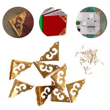 8Set Box Corner Protector Antique Short Side Brass Corner Guard For Box Cabinet