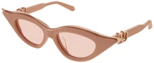 VALENTINO V GOLDCUT II VLS 114C 49 Sunglasses BEIGE Frame NUDE Lenses 49 mm