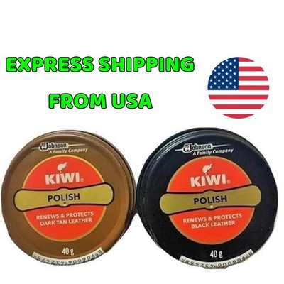 Kiwi Shoe Polish Paste Black and dark tan [Pack Of 2 (40gm Each)]