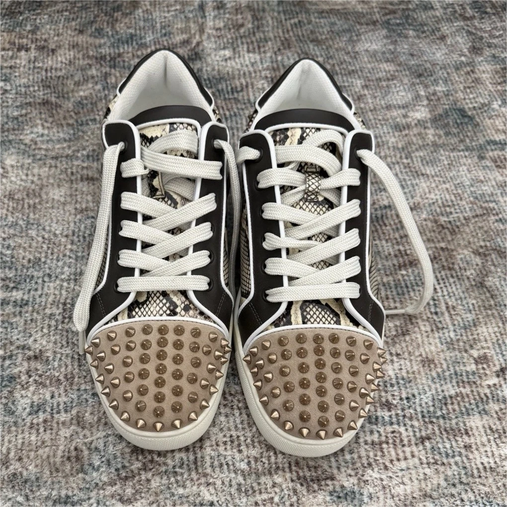 Christian Louboutin slip on sneaker metallic spikes animal print size 46 Christian Louboutin Women main image 4