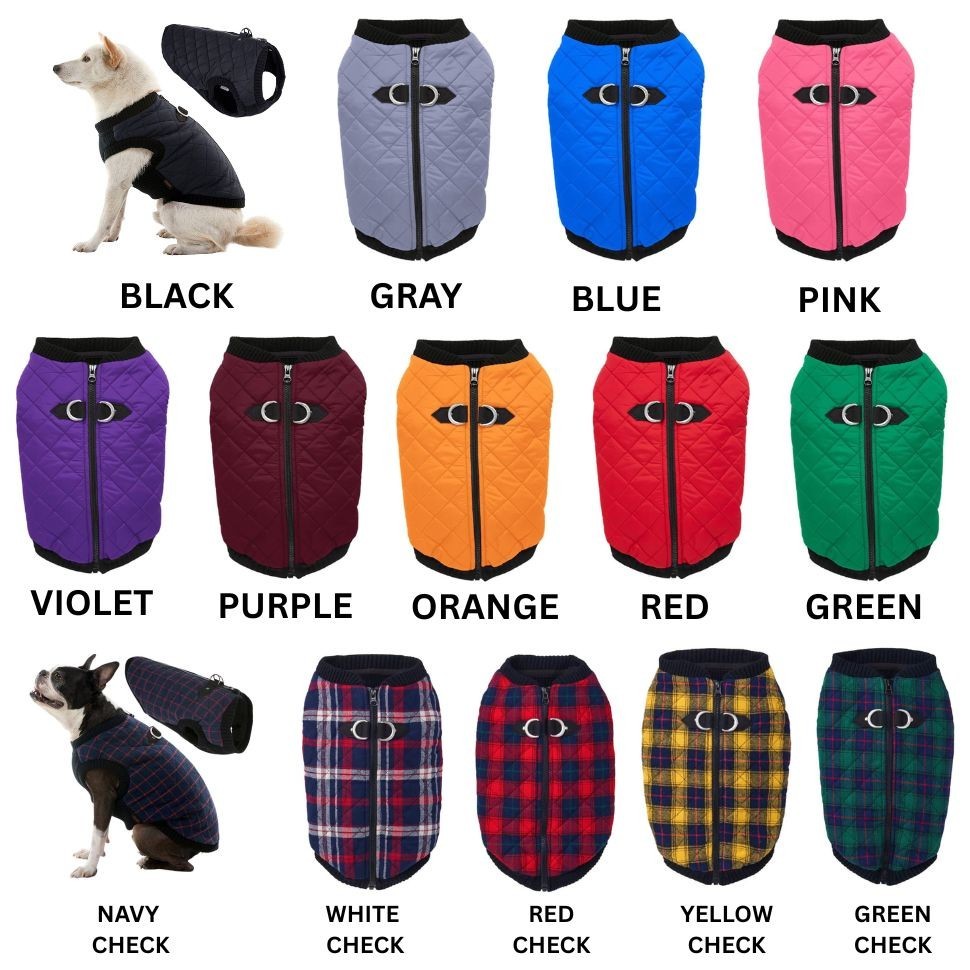 Gooby Fashion Vest Dog Jacket - Warm Zip Up Bomber