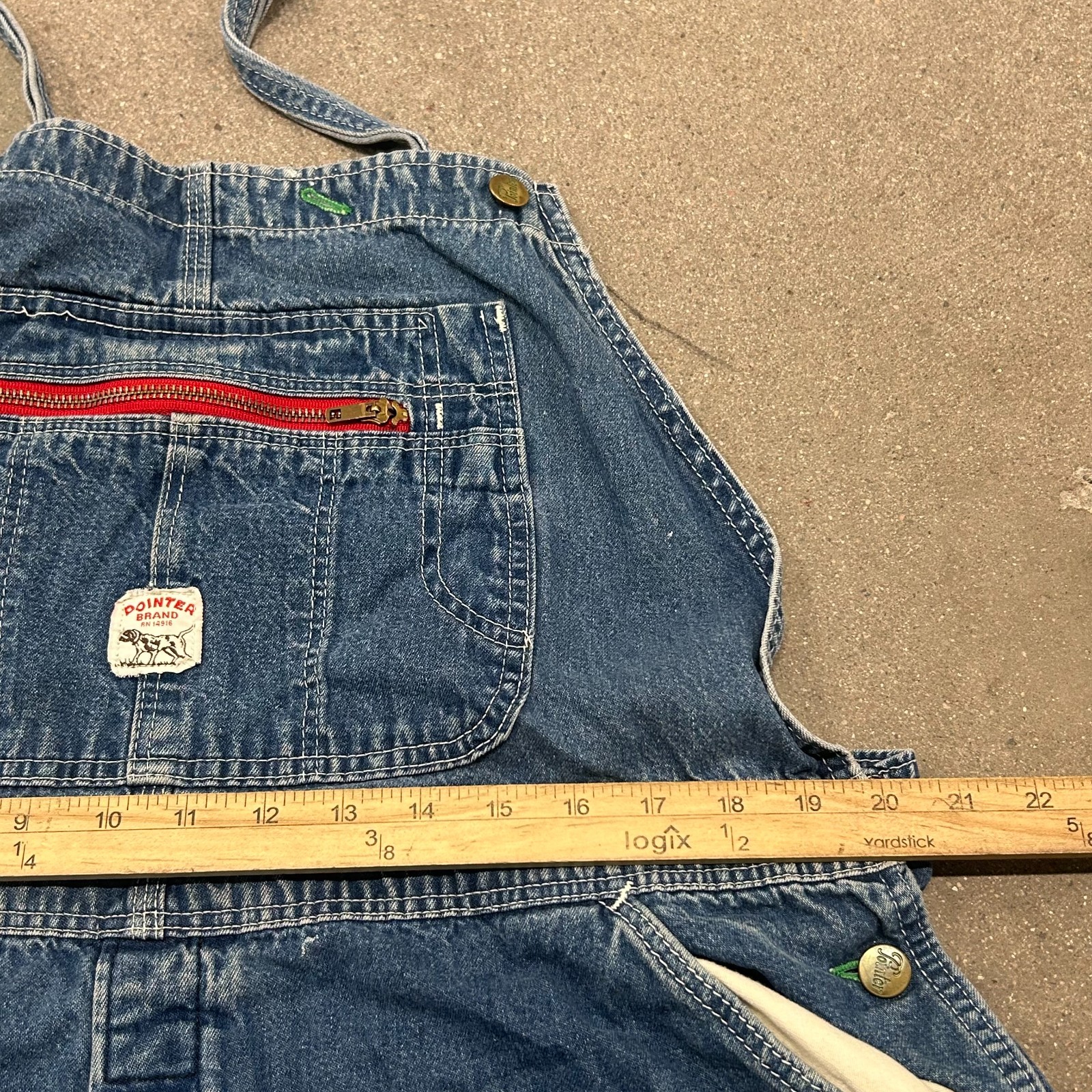 Vtg 80s Pointer Brand Bib Overalls Mens 44x30 Blue De… - Gem