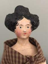 Antique Milliner 1840s Papier Mâché Shoulder Head Doll Adelaide 8