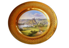 Wandteller Ansichtenteller  Cochem Mosel antik  24,8 cm KPM Berlin Biedermeier