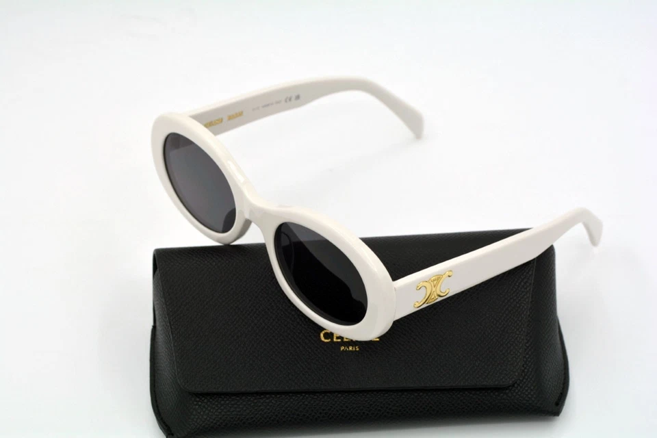 Celine CL40194U Triomphe Oval Women Sunglasses White - Image 4 of 4