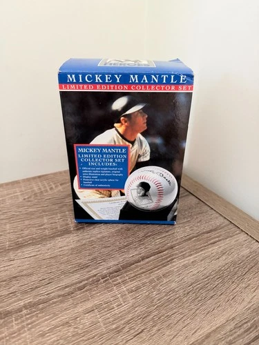 Mickey Mantle Collector Baseball w/ Display Case, Box & COA–Replica Signed Ball