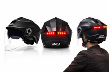 Casco Scooter Bici Elettrica Monopattino LED Posteriore Doppia Visiera USB